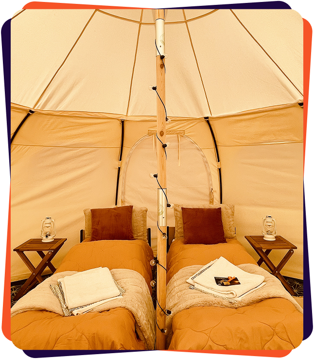 Bell-telt glamping – interiør